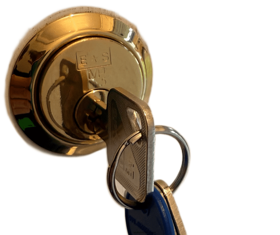 Image of an EUROSPEC RIM cylinder lock with keys fitted by Newcastle Commercial and Residential Lockout Specialists in Newcastle Upon Tyne NE1